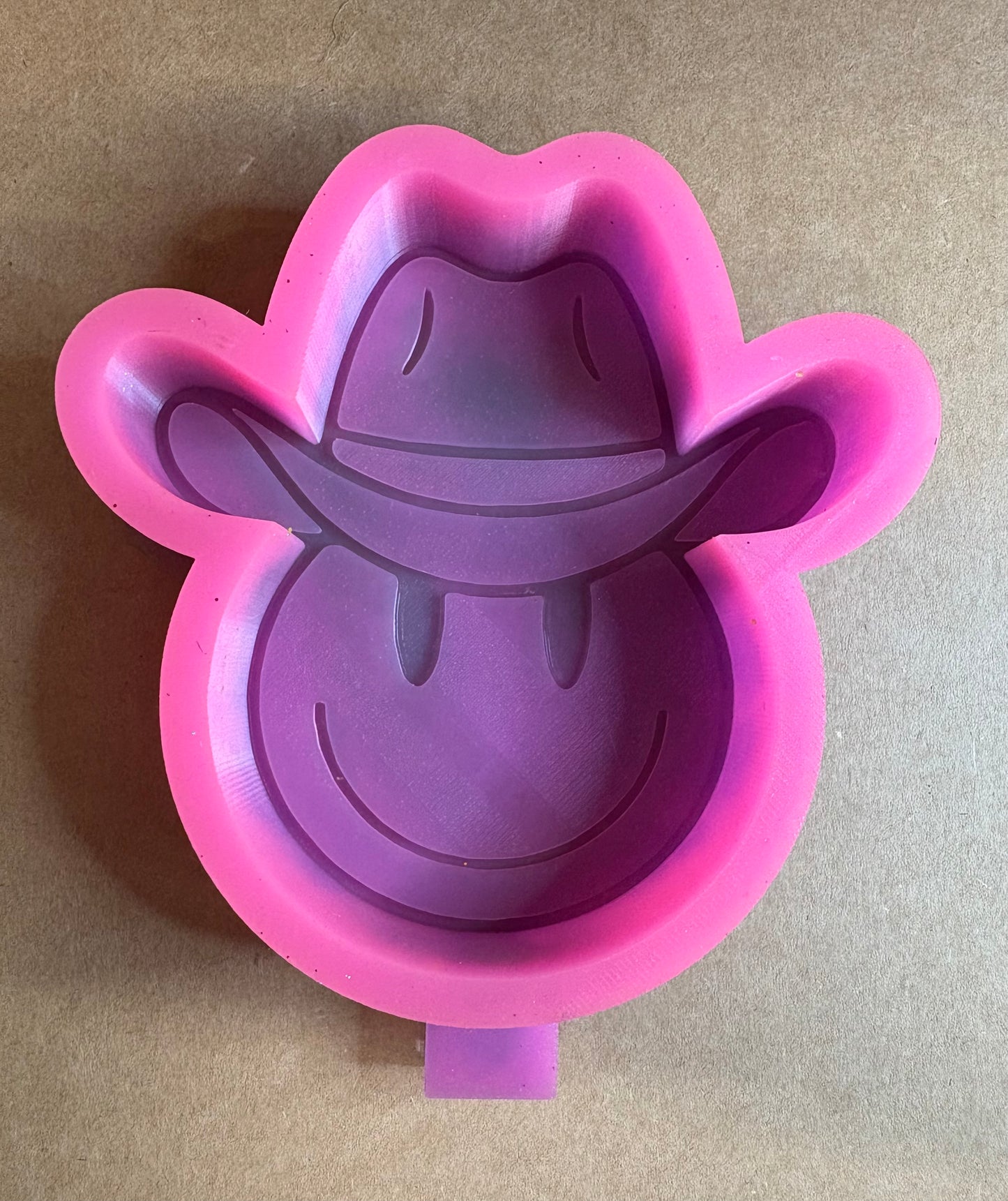 Smiley in Cowboy Hat Mold for Freshies, Soap, Ice, Resin, etc.