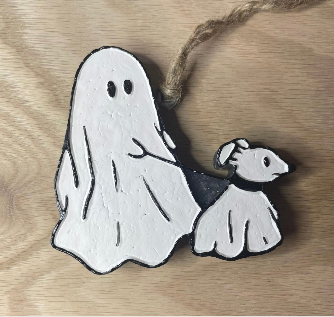 Viral Ghost Walking its Dog Mold for Freshies, Soap, Ice, Resin, etc.