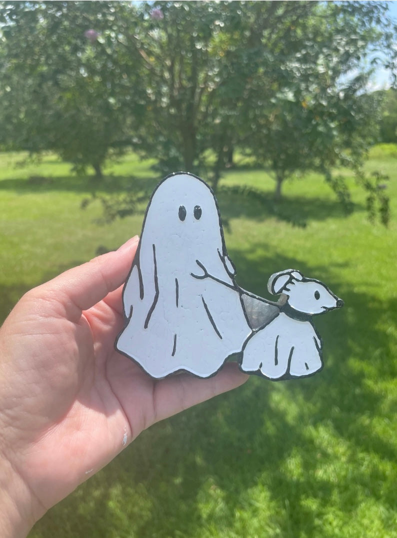 Viral Ghost Walking its Dog Mold for Freshies, Soap, Ice, Resin, etc.