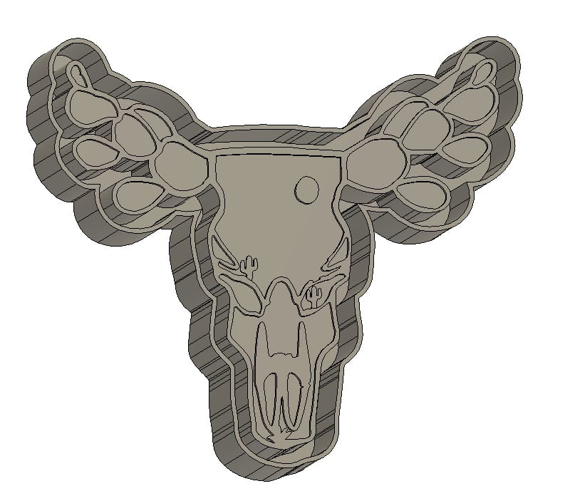 Bull Skull with Cactus Horns Mold for Freshies, Soap, Ice, Resin, etc.