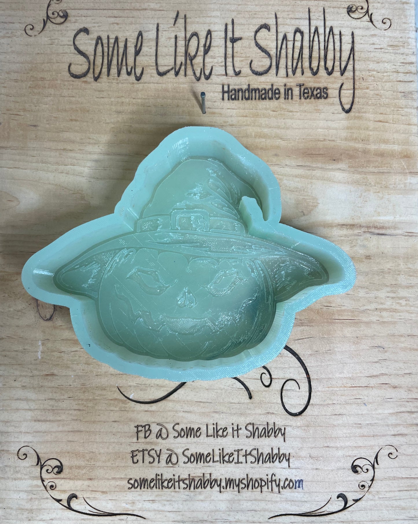 Creepy Pumpkin in Witch Hat Mold for Freshies, Soap, Ice, Resin, etc.