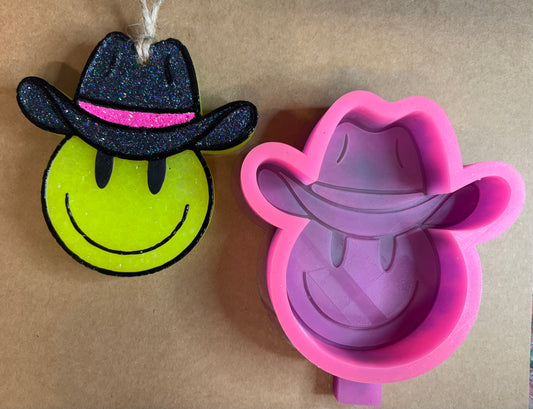 Smiley in Cowboy Hat Mold for Freshies, Soap, Ice, Resin, etc.