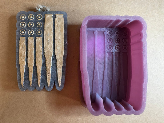 Bullet US Flag Mold for Freshies, Soap, Ice, Resin, etc.