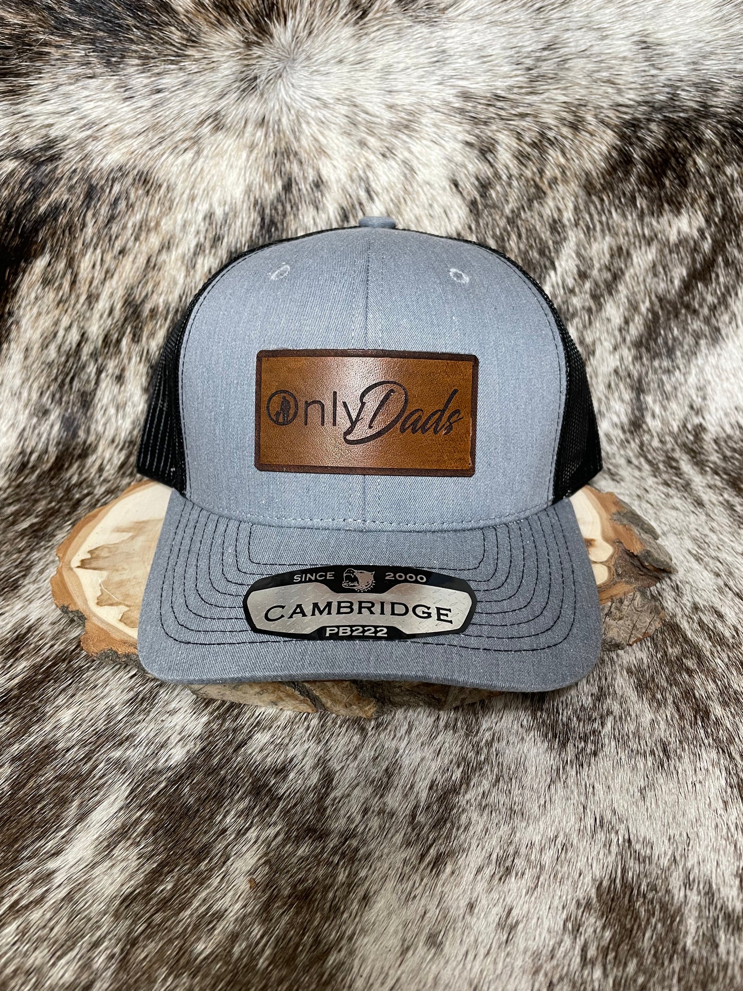 Only Dads Leather Patch Trucker Hat