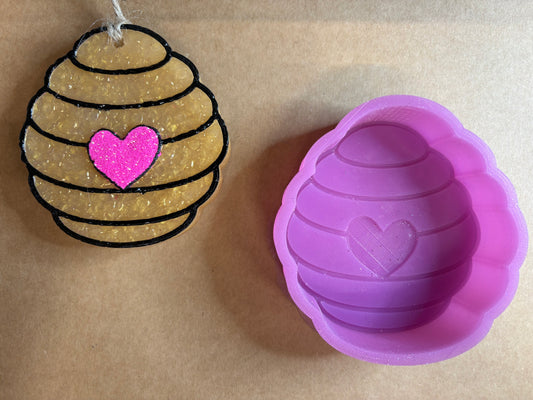 Beehive with Heart Mold for Freshies, Soap, Ice, Resin, etc.