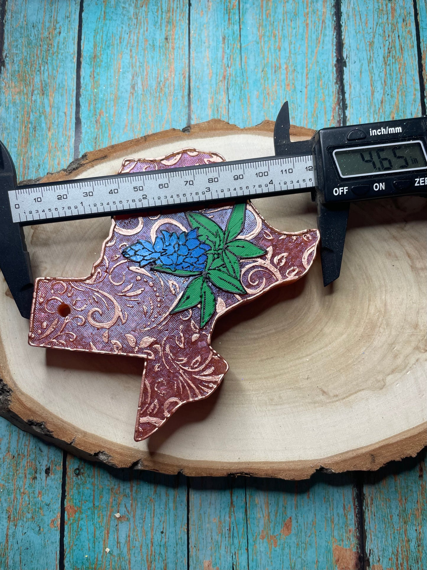 Leather Tooled Texas with Bluebonnet Mold for Freshies, Soap, Ice, Resin, etc.