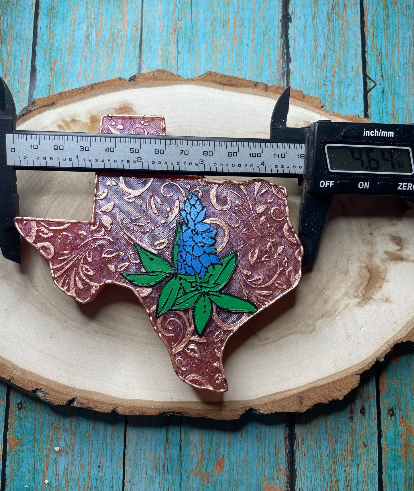 Leather Tooled Texas with Bluebonnet Mold for Freshies, Soap, Ice, Resin, etc.