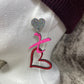 Glittered XO Earrings with Heart Stud