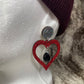 Glittered Heart Earrings with Bling