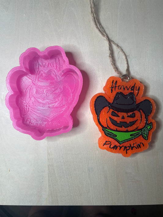 Howdy Pumpkin in Cowboy Hat Mold for Freshies, Soap, Ice, Resin, etc.