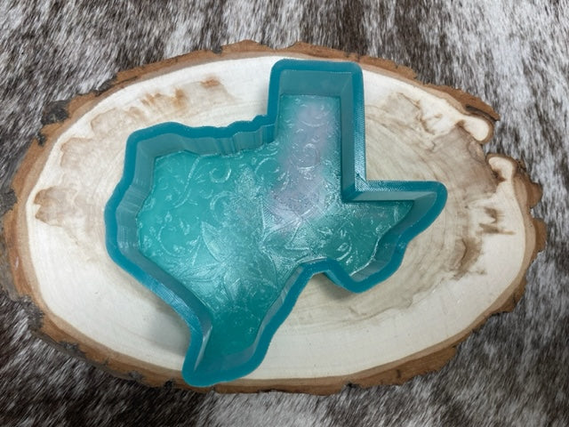 Leather Tooled Texas with Bluebonnet Mold for Freshies, Soap, Ice, Resin, etc.