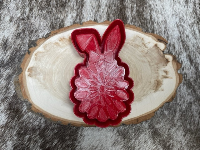 Squash Blossom Bunny with Bow Mold for Freshies, Soap, Ice, Resin, etc.