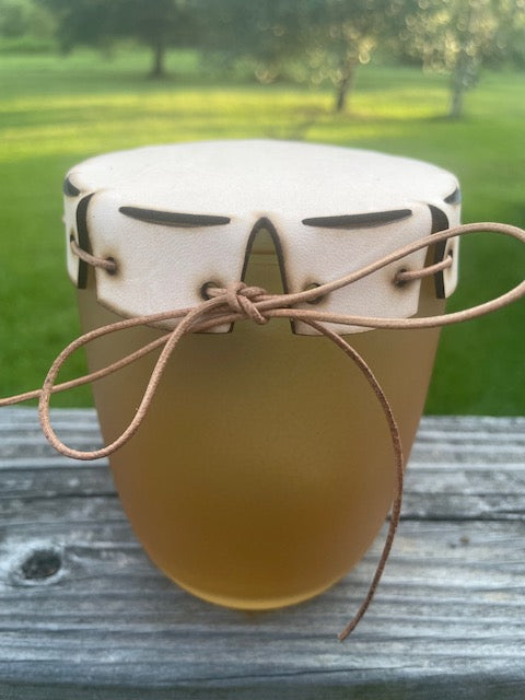 Wholesale Leather Candle Topper for Frosted Peach Jar