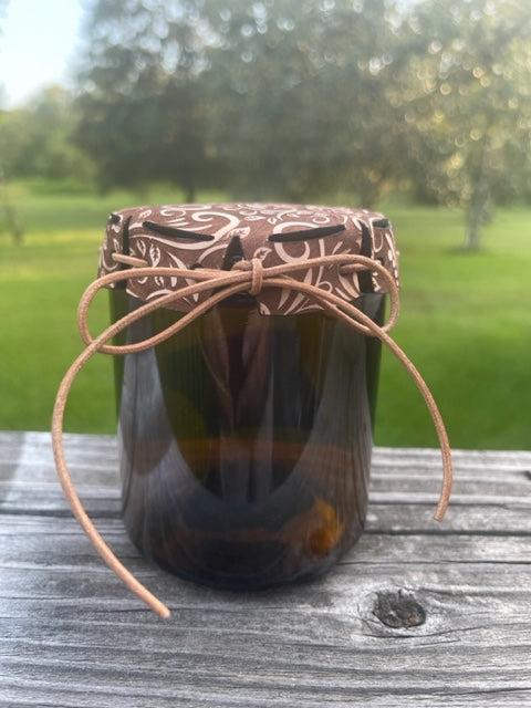 Wholesale Leather Candle Topper for 8 oz Sexy Amber Jar