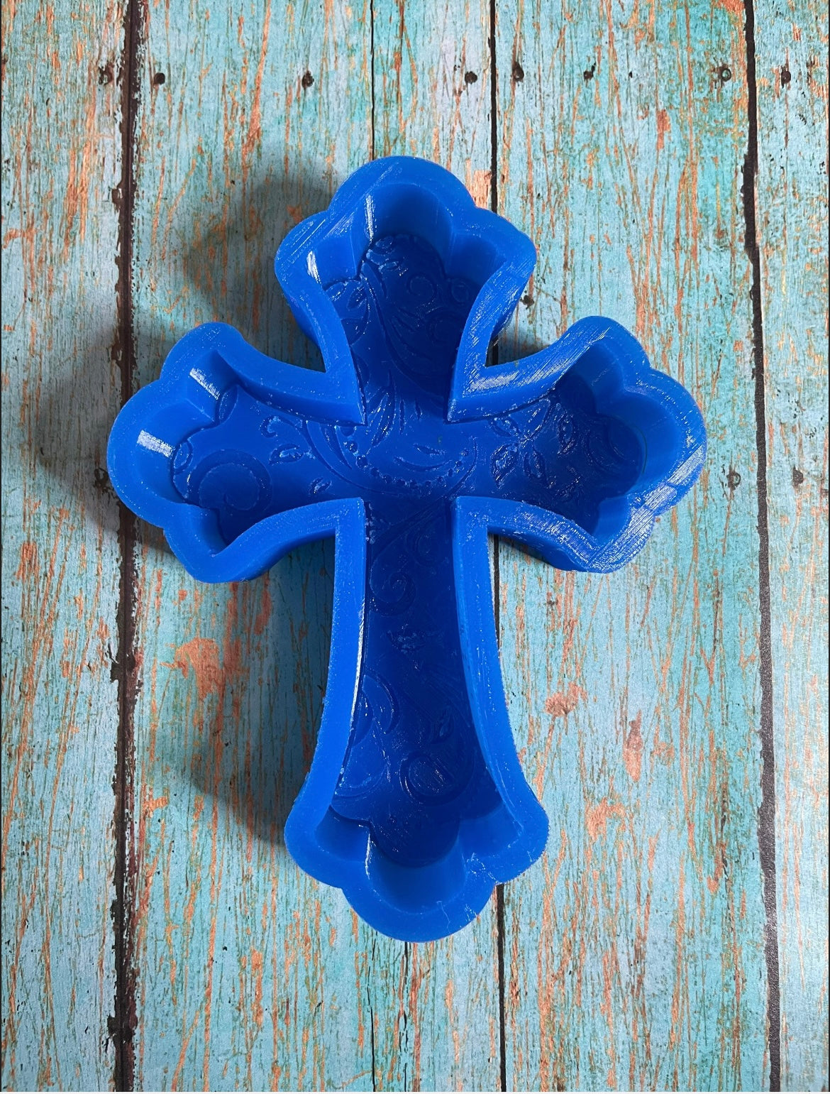 Leather Tooled Cross  Mold for Freshies, Soap, Ice, Resin, etc.