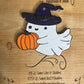 Ghost in Witch Hat Holding Pumpkin Mold for Freshies, Soap, Ice, Resin, etc.