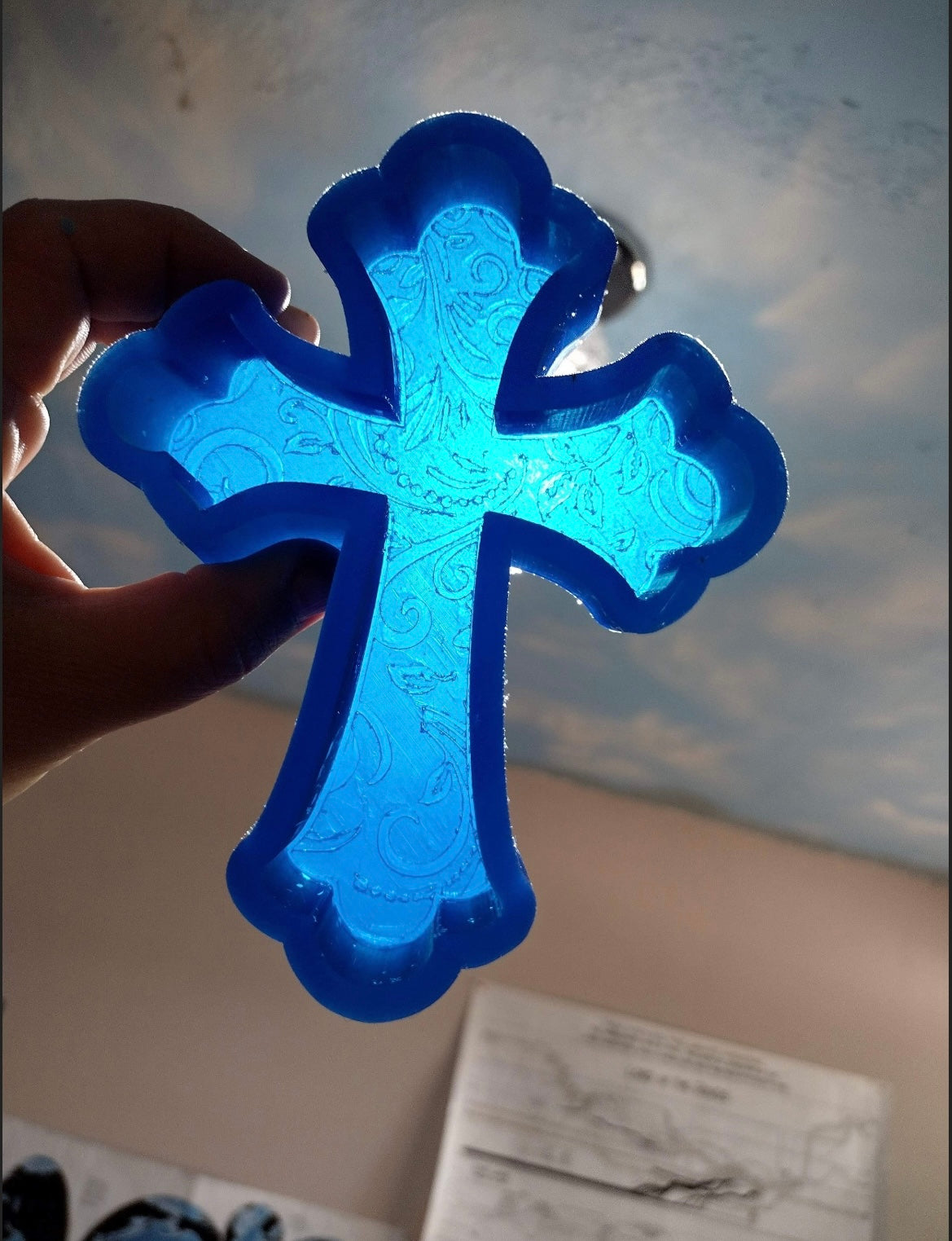 Leather Tooled Cross  Mold for Freshies, Soap, Ice, Resin, etc.