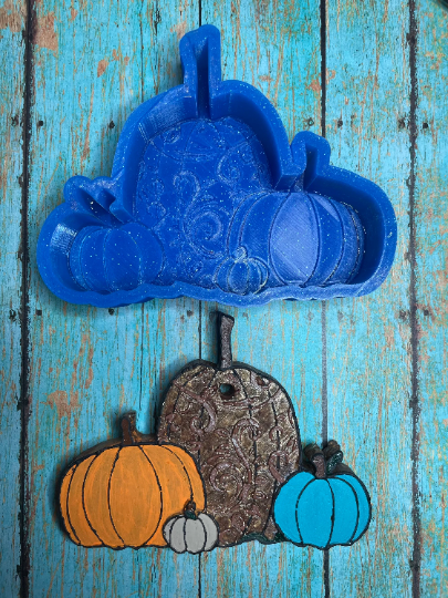 Leather Tooled Pumpkin Grouping Mold for Freshies, Soap, Ice, Resin, etc.