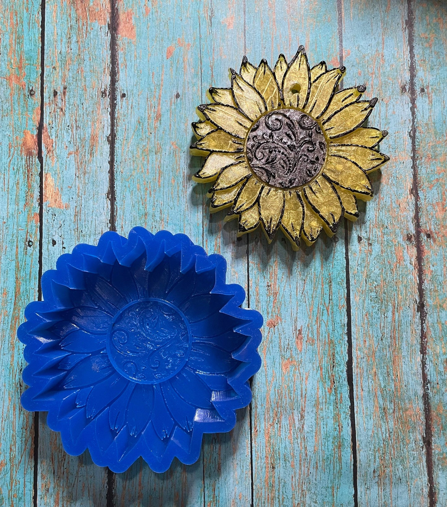 Leather Tooled Sunflower Mold for Freshies, Soap, Ice, Resin, etc.