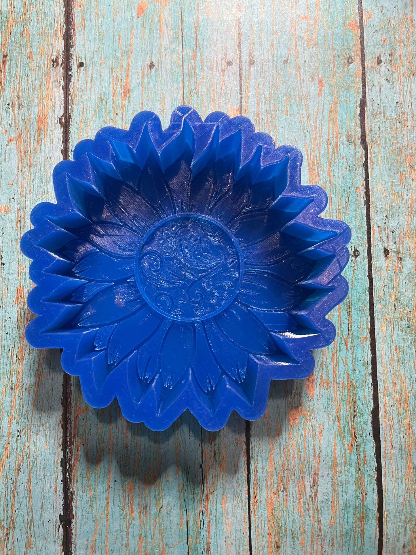 Leather Tooled Sunflower Mold for Freshies, Soap, Ice, Resin, etc.