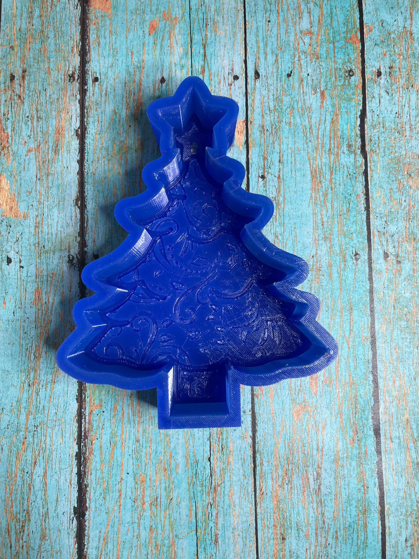 Leather Tooled Christmas Tree with Star Mold for Freshies, Soap, Ice, Resin, etc.