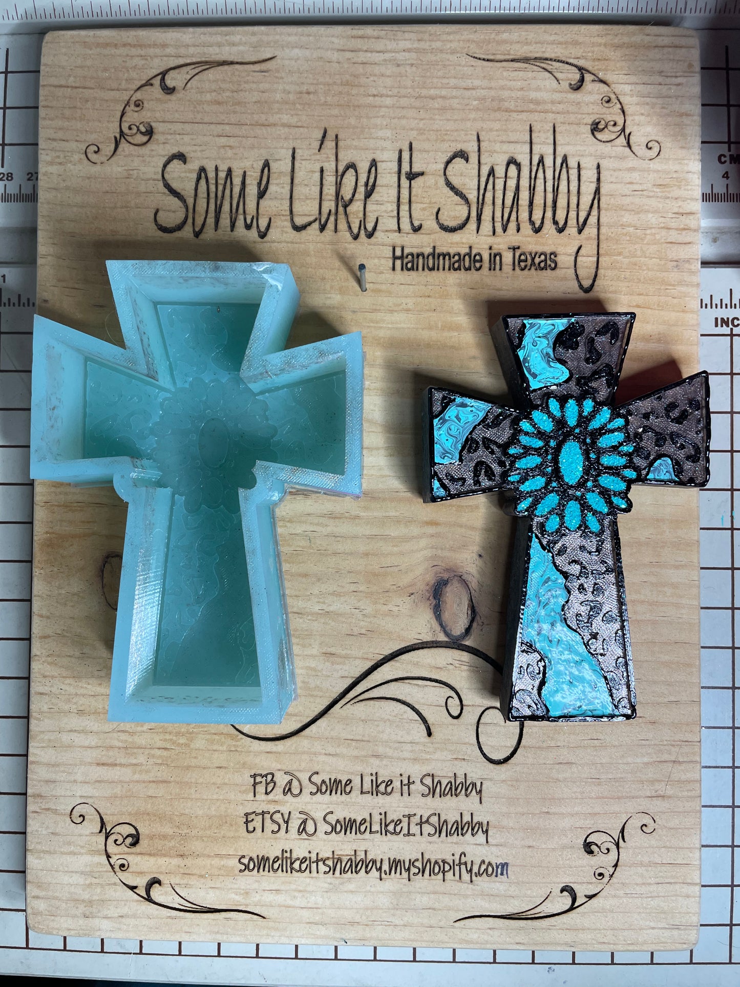 Squash Blossom and Leopard Cross Mold for Freshies, Soap, Ice, Resin, etc.